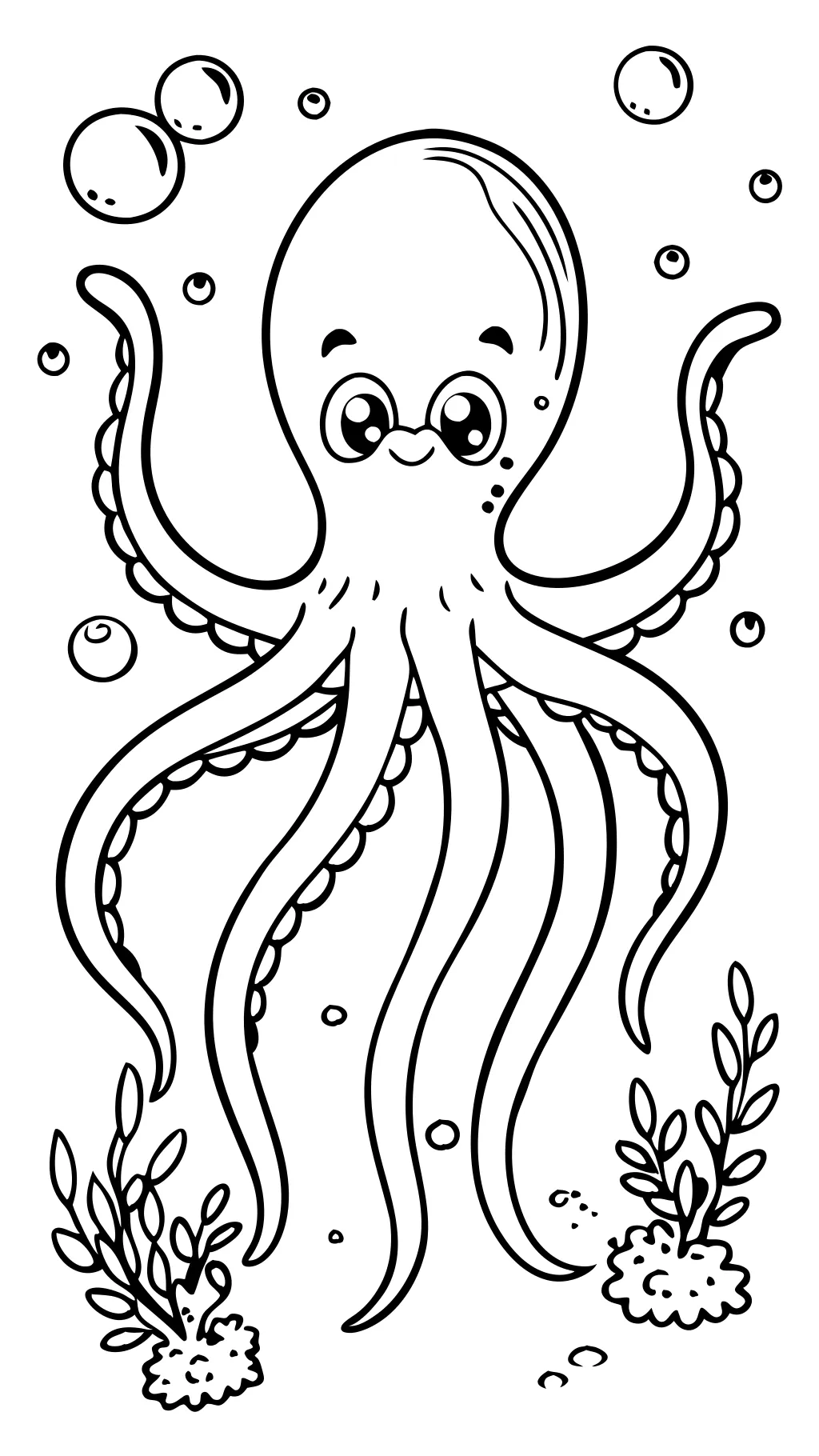 realistic octopus coloring page